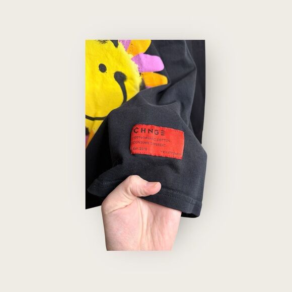 CHNGE Flower Graphic Long Sleeve Tee Size Medium Organic Cotton - Picture 4 of 6